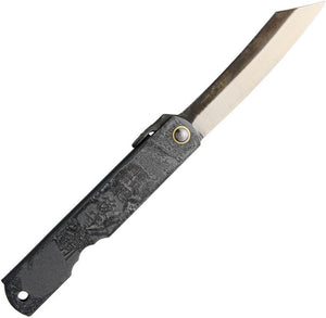 Higonokami Knives No 3 Gray/Black Folding Knife Blue Paper Steel Blade