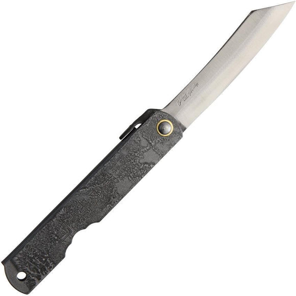 Higonokami Knives No 3 Gray Folding Pocket Knife Blue Paper Steel Blade