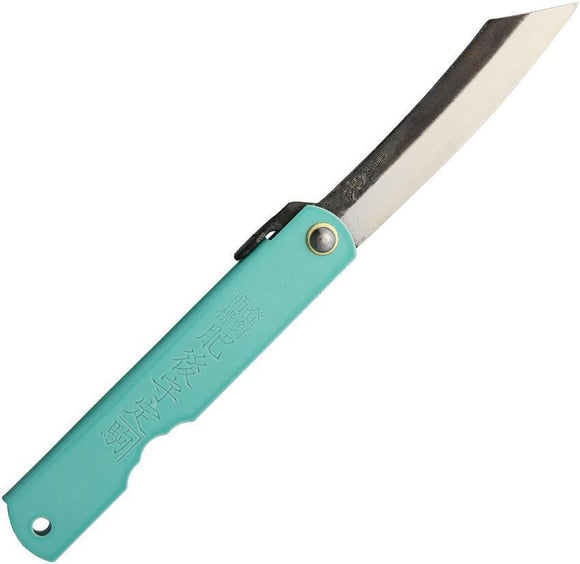Higonokami Knives Teal Folding Pocket Knife Blue Paper Steel Blade