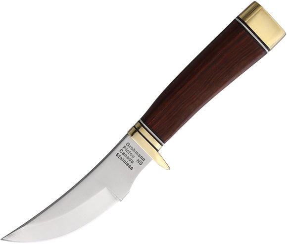 Grohmann Deep Woods Hunter Rosewood Stainless Fixed Blade Knife w/ Sheath 105S