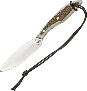 Grohmann Original Genuine Stag Elliptical Fixed Blade Knife w/ Sheath GR1S