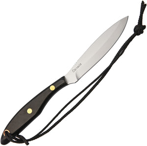 Grohmann Trout & Bird Black Linen Micarta Fixed Blade Knife w/ Sheath M2S