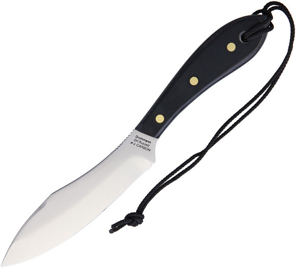 Grohmann Survival Black Micarta Carbon Steel Fixed Blade Knife w/ Sheath M4C