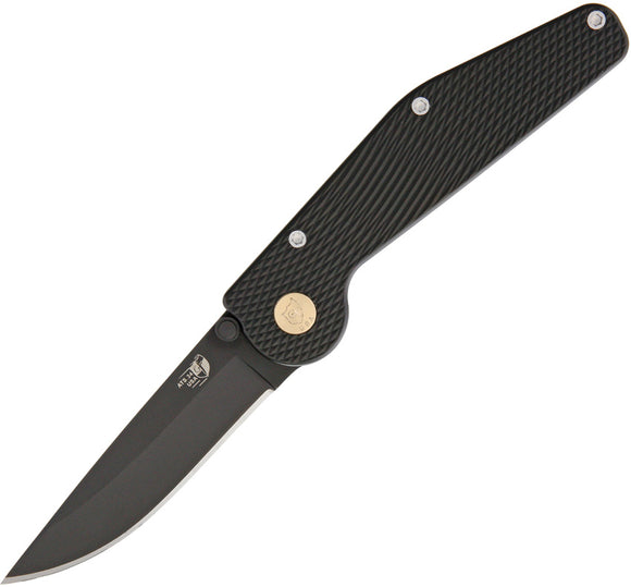 GT KNIVES Button Lock Black Folding Knife 101