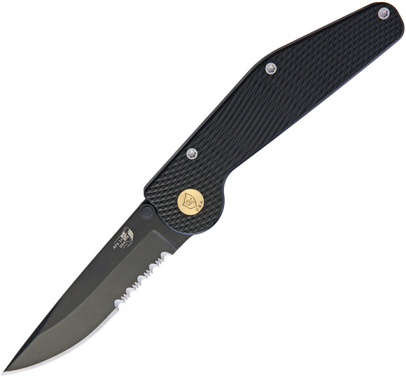 GT KNIVES Button Lock ATS-34 Partially Serrated Folding Knife 102