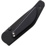 GT Knives Automatic Police Knife Button Lock Black Aluminum Partially Serrated ATS-34 Drop Pt Blade 104