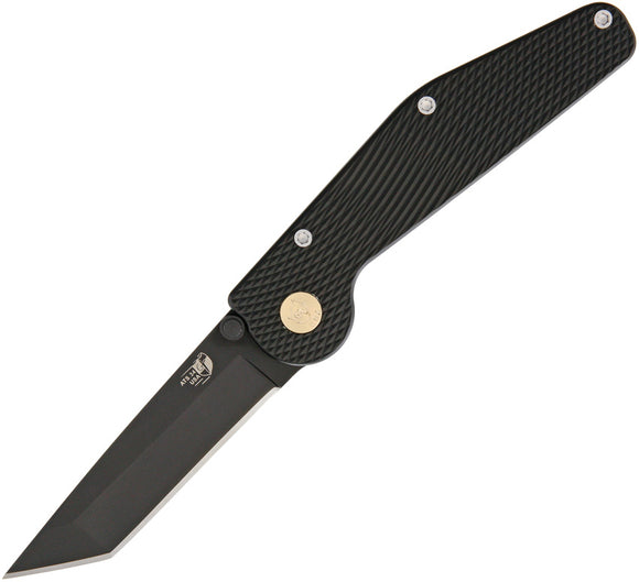 GT KNIVES Button Lock Tanto Black  Folding Knife 301