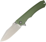 Heretic Knives Wraith Green Framelock Titanium Folding Knife 0012AGR