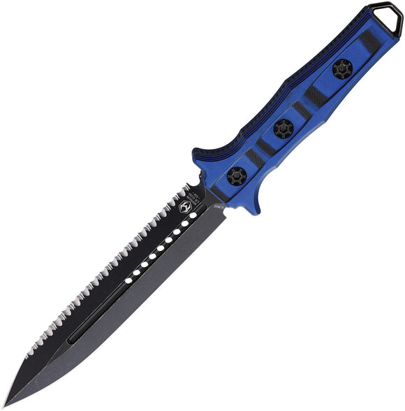 Heretic Knives Nephilim Fixed Blade Knife Black & Blue G10 Elmax 0038CBLUBLK