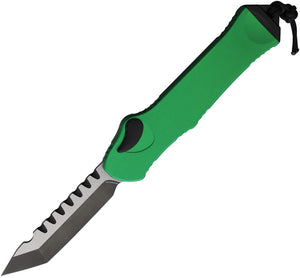 Heretic Knives Automatic Hydra Knife OTF Toxic Green Aluminum MagnaCut Blade 00611ATXGRN