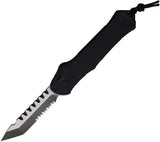 Heretic Knives Automatic Hydra Knife OTF Black Aluminum MagnaCut Serrated Blade 00611BT