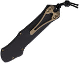 Heretic Knives Automatic Hydra Knife OTF Black Aluminum Bronze MagnaCut Recurve Blade 0087A
