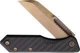 Heretic Knives Jinn Slip Joint Carbon Fiber Folding Bronze MagnaCut Pocket Knife 0137A