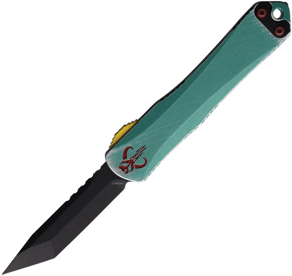 Heretic Knives Automatic Manticore S OTF Knife Distressd Green Aluminum & CF CPM-MagnaCut Blade 0238A