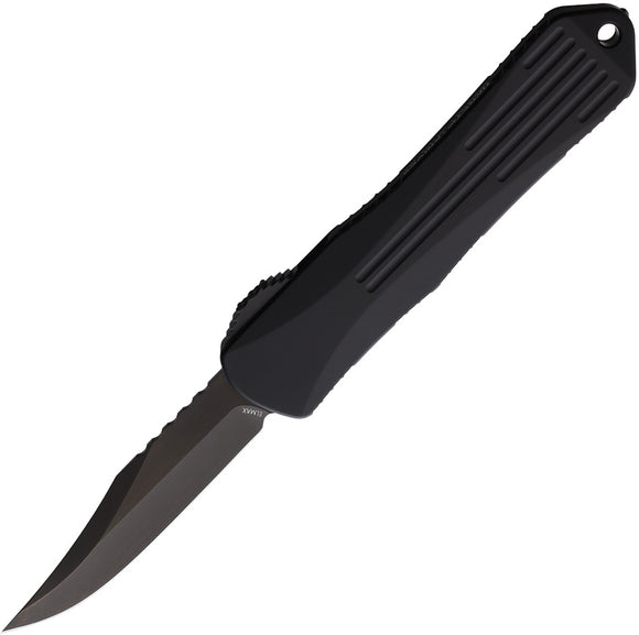 Heretic Knives Automatic Manticore E Knife OTF Black & Purple Aluminum & CF Elmax Blade 026B6APUCF