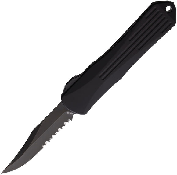 Heretic Knives Automatic Manticore E Knife OTF Black & Purple Aluminum & CF Elmax Serrated 026B6BPUCF