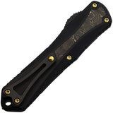 Heretic Knives Automatic Manticore Knife OTF Black Aluminum & Gold CF CPM-MagnaCut 0286AFCTIN