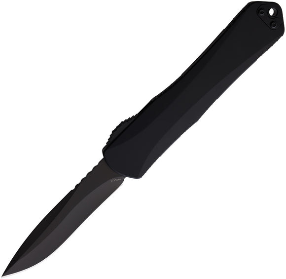 Heretic Knives Automatic Manticore X Knife OTF Black Aluminum CPM-MagnaCut Recurve Blade 0336AT