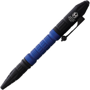 Heretic Knives Thoth Black & Blue Aluminum Bolt Action Tactical Pen 038ALBLU