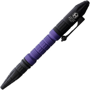 Heretic Knives Thoth Purple & Black Aluminum Bolt Action Tactical Pen 038ALPU