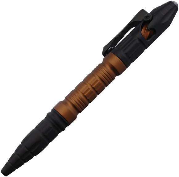 Heretic Knives Thoth Brown & Black Aluminum Bolt Action Tactical Pen 038ALRB