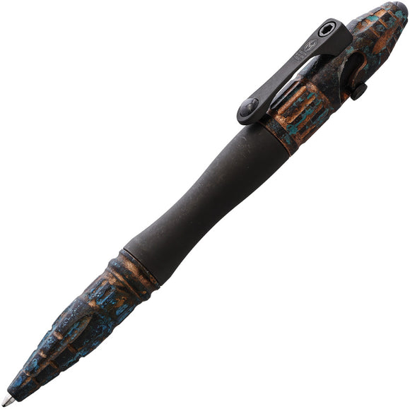 Heretic Knives Thoth Black & Orange Aluminum Bolt Action Tactical Pen 038DLCCHEM
