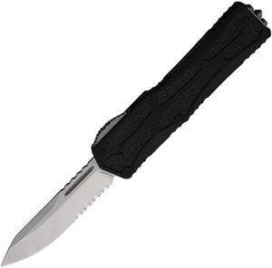 Heretic Knives Automatic Colossus Knife OTF Black Aluminum Serrated CPM-MagnaCut 0392B