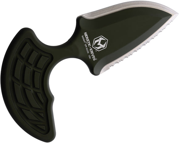 Heretic Knives Sleight Green Aluminum CPM-20CV Push Dagger w/ Sheath 0502CGRN