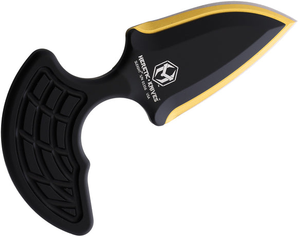 Heretic Knives Sleight Black & Gold Aluminum CPM-20CV Push Dagger w/ Sheath 0509A