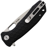 Honey Badger Knives Medium Linerlock Black GRN Folding 8Cr13MoV Knife 1011