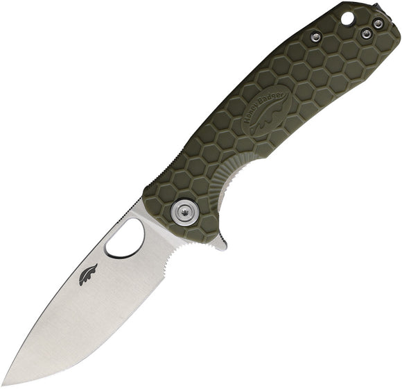 Honey Badger Knives Medium Green Linerlock Folding Knife 1013