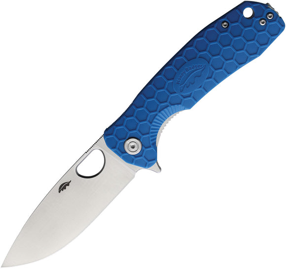 Honey Badger Knives Large Blue Linerlock D2 Folding Knife 1020