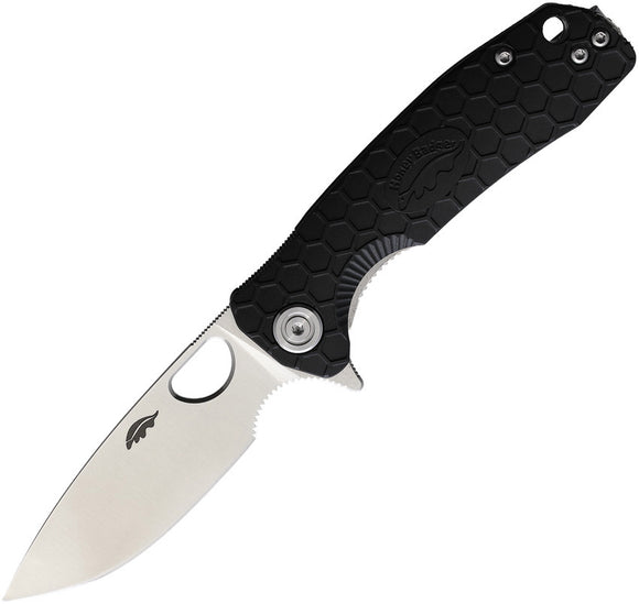 Honey Badger Knives Small Linerlock Black GRN Folding 8Cr13MoV Knife 1021