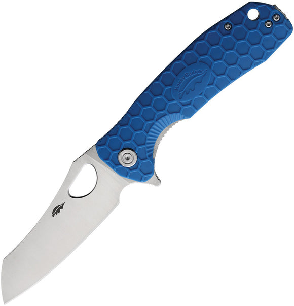Honey Badger Knives Large Blue Warncleaver Linerlock Folding Knife 1034