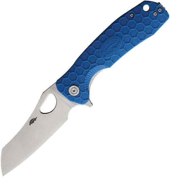 Honey Badger Knives Large Warncleaver Blue Linerlock D2 Folding Knife 1036