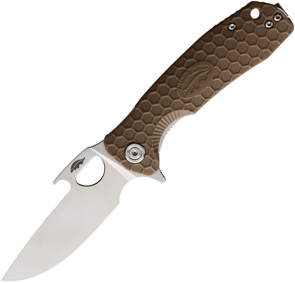 Honey Badger Knives Medium Easy Open Linerlock Tan Folding Pocket Knife 1062
