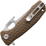 Honey Badger Knives Medium Easy Open Linerlock Tan Folding Pocket Knife 1062