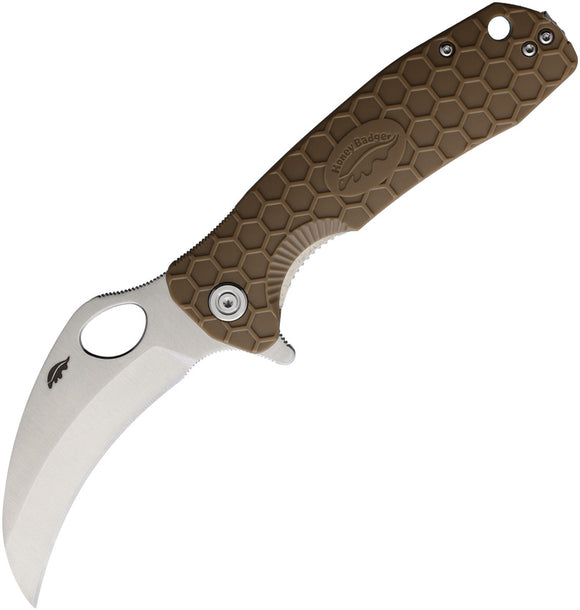 Honey Badger Knives Claw Medium Brown Linerlock Folding Knife 1102