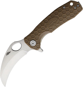 Honey Badger Knives Medium Claw Brown Linerlock Folding Knife 1122