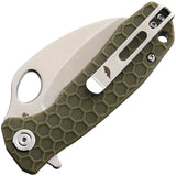 Honey Badger Knives Small Claw Linerlock Green GRN Folding Serrated Knife 1153