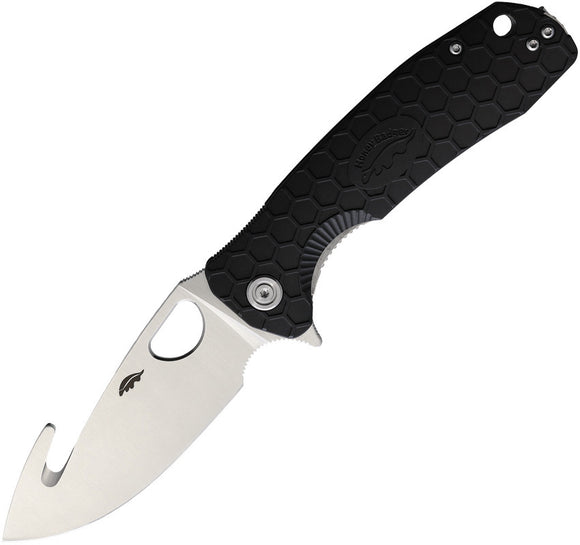 Honey Bagger Knives Large Hook Linerlock Black GRN Folding 8Cr13MoV Knife 1251