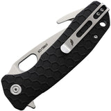 Honey Bagger Knives Large Hook Linerlock Black GRN Folding 8Cr13MoV Knife 1251