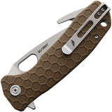 Honey Badger Knives Large Hook Linerlock Tan GRN Folding 8Cr13MoV Knife 1252