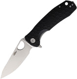 Honey Badger Knives Large Leaf Linerlock Black Folding 8Cr13MoV Knife 1288