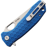 Honey Badger Knives Large Leaf Linerlock Blue Folding 8Cr13MoV Pocket Knife 1291