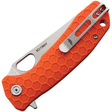 Honey Badger Knives Large Leaf Linerlock Orange Folding 8Cr13MoV Knife 1293