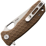 Honey Badger Knives Medium Leaf Linerlock Tan Folding 8Cr13MoV Pocket Knife 1299