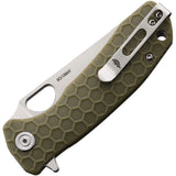 Honey Badger Knives Medium Leaf Linerlock Green Folding 8Cr13MoV Knife 1300