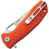 Honey Badger Knives Medium Leaf Linerlock Orange Folding 8Cr13MoV Knife 1303