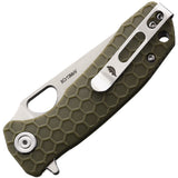 Honey Badger Knives Small Leaf Linerlock Green Folding 8Cr13MoV Knife 1310